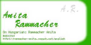 anita rammacher business card